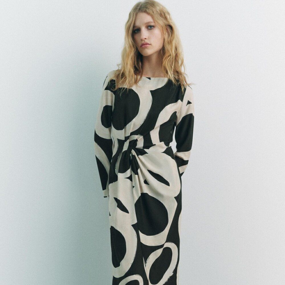 NWT ZARA PRINTED MIDI DRESS - Picture 9 of 9
